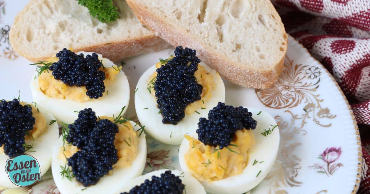 Russische Eier mit Kaviar | Essen aus dem Osten